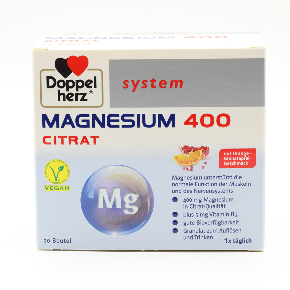 DOPPELHERZ Magnesium 400 Citrat system Granulat