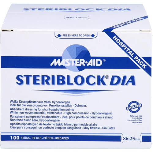 STERIBLOCK DIA 25x86 mm Kompressionspfl.ster.weiß
