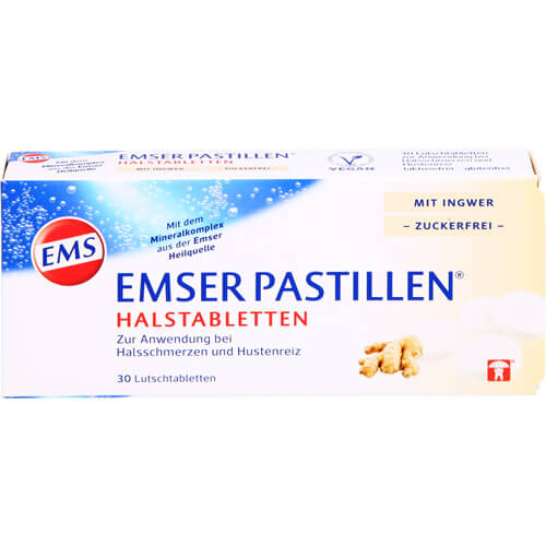 EMSER Pastillen Halstabletten m.Ingwer zuckerfrei