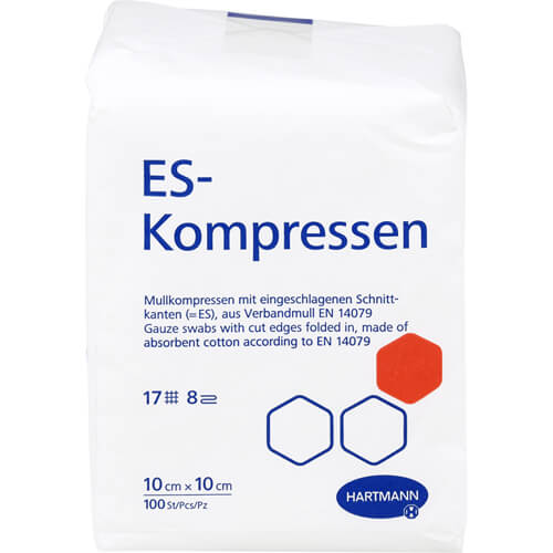 ES-KOMPRESSEN unsteril 10x10 cm 8fach