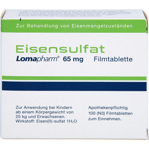 EISENSULFAT Lomapharm 65 mg überzogene Tab.