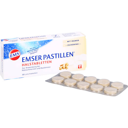 EMSER Pastillen Halstabletten m.Ingwer zuckerfrei
