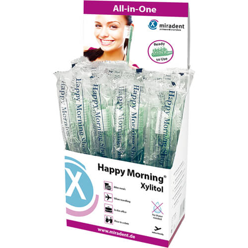 MIRADENT Einmalzahnbürste Happy Morning Xylitol